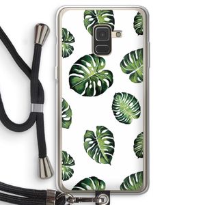 Tropische bladeren: Samsung Galaxy A8 (2018) Transparant Hoesje met koord