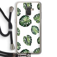 Tropische bladeren: Samsung Galaxy A8 (2018) Transparant Hoesje met koord