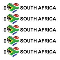 Sticker - 5x - I love South Africa - 19 x 4 cm - Zuid Afrika - landenthema