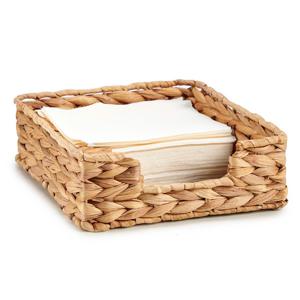 Giftdecor Servettenhouder van riet - naturel - 23 x 23 x 8 cm   -