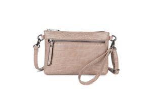 Wimona Schoudertasje / Clutch Croco Marta Taupe