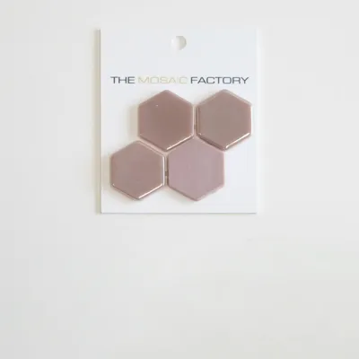 The Mosaic Factory Valencia Mozaiek Tegel Hexagon- Roze Glas Recycled 278x325 mm
