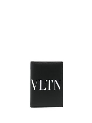 Valentino Garavani portefeuille pliant à logo imprimé - Noir
