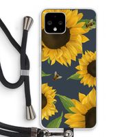 Sunflower and bees: Pixel 4 Transparant Hoesje met koord