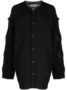 Yohji Yamamoto cardigan House en laine à effet d'épaules descendues - Noir