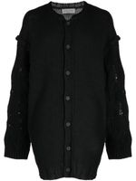 Yohji Yamamoto cardigan House en laine à effet d'épaules descendues - Noir