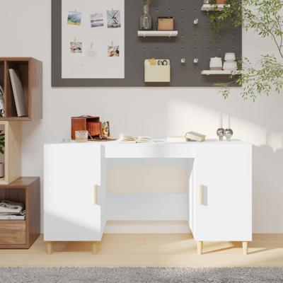 Bureau 140x50x75 cm bewerkt hout wit