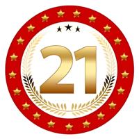 Bierviltjes 21 - 25x stuks - rood/goud - luxe - verjaardag/jubilea - feestartikelen