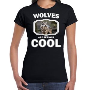 Dieren wolf t-shirt zwart dames - wolfs are cool shirt