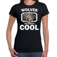 Dieren wolf t-shirt zwart dames - wolfs are cool shirt