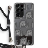 Cats: Samsung Galaxy S21 Ultra Transparant Hoesje met koord