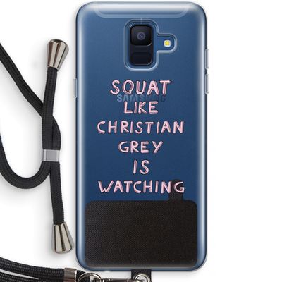 Christian Grey: Samsung Galaxy A6 (2018) Transparant Hoesje met koord