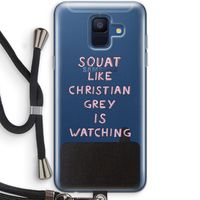 Christian Grey: Samsung Galaxy A6 (2018) Transparant Hoesje met koord