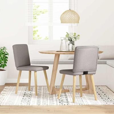 Eetkamerstoelen draaibaar 2 st stof taupe