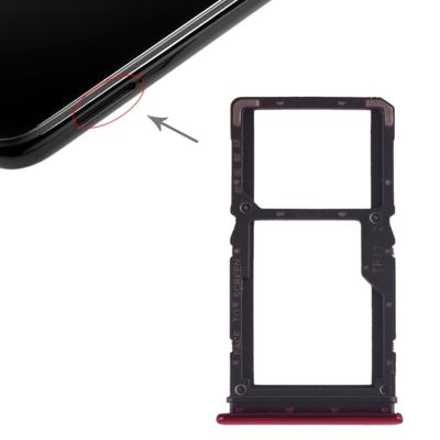 SIM-kaart lade + SIM-kaart lade/micro SD-kaart lade voor Xiaomi Redmi Note 7 (rood)