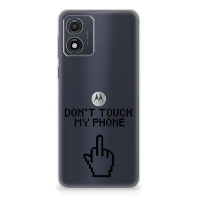 Motorola Moto E13 Silicone-hoesje Finger Don't Touch My Phone Motorola Moto E13 Silicone-hoesje Finger Don't Touch My Phone