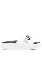 Furla claquettes en cuir à logo imprimé - Blanc