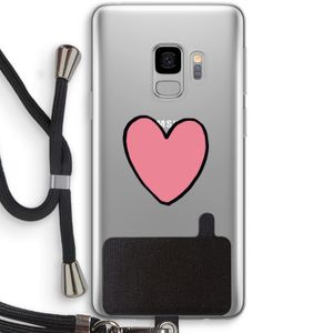 Hartje: Samsung Galaxy S9 Transparant Hoesje met koord