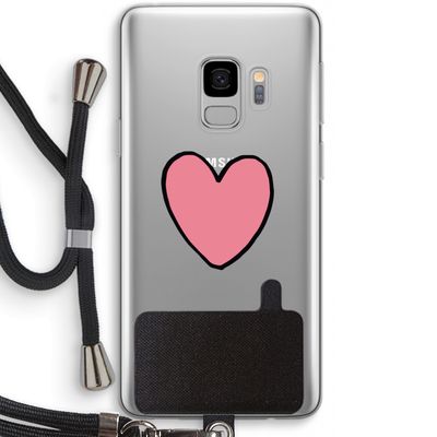 Hartje: Samsung Galaxy S9 Transparant Hoesje met koord
