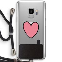 Hartje: Samsung Galaxy S9 Transparant Hoesje met koord