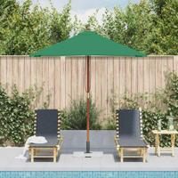 VidaXL Parasol met houten paal 150x200 cm groen