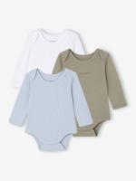 Set van 3 body's voor pasgeborenen van ribgebreide en interlock stof hemelsblauw