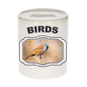 Dieren baardmannetje vogel spaarpot - birds/ vogels spaarpotten kinderen 9 cm