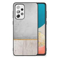 Samsung Galaxy A73 Houten Print Telefoonhoesje Wood Concrete Samsung Galaxy A73 Houten Print Telefoonhoesje Wood Concrete