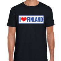 I love Finland landen t-shirt zwart heren