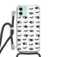 Eye pattern #2: iPhone 11 Transparant Hoesje met koord