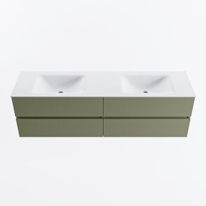 MONDIAZ VICA 170cm badmeubel onderkast Army 4 lades. Wastafel CLOUD dubbel 2 kraangaten, kleur Talc.