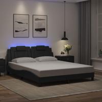 Bedframe met LED-verlichting kunstleer zwart 160x200 cm