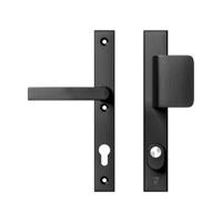 AXA AXA veiligheidsbeslag voordeur Edge Plus rechth. smalschild D-knop/Blok-kruk PC92 met kerntrekbeveiliging SKG3 - aluminium/zwart