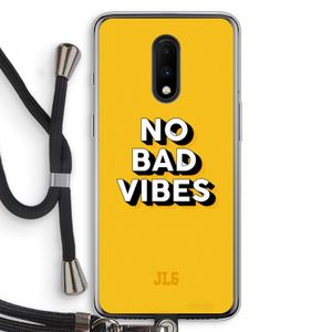 No Bad Vibes: OnePlus 7 Transparant Hoesje met koord