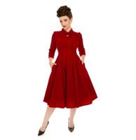 Hearts & Roses Alyssa Swing Dress Velvet Red-XL