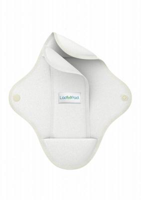 Ladypad Wasbaar maandverband pad & liner wit maat M 1 Set