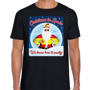 Fout Spanje kerst shirt Christmas in Spain zwart voor heren