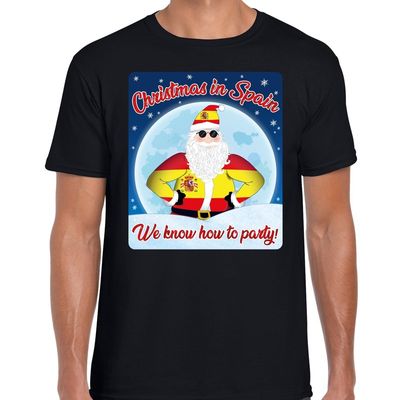 Fout Spanje kerst shirt Christmas in Spain zwart voor heren Fout Spanje kerst shirt Christmas in Spain zwart voor heren
