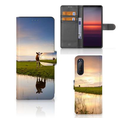 Sony Xperia 5II | Telefoonhoesje | Met pasjeshouder | Koe