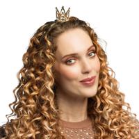 Boland Prinsessen diadeem - mini kroon - goud - metaal - carnaval - prinses / koningin