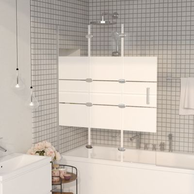 VidaXL Douchewand inklapbaar 120x140 cm esg wit