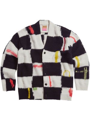 Zegna x The Elder Statesman cardigan à carreaux - Blanc