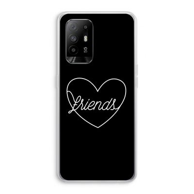 Friends heart black: Oppo A94 5G Transparant Hoesje