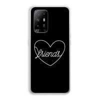 Friends heart black: Oppo A94 5G Transparant Hoesje Friends heart black: Oppo A94 5G Transparant Hoesje
