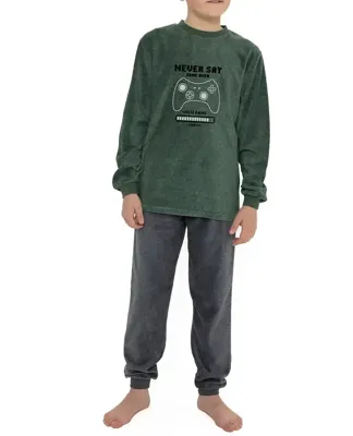 Outfitter fleece pyjama jongens "Game Over" - Warme winter kinder pyjama