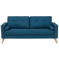 Beliani KALMAR - Tweezitsbank-Blauw-Polyester