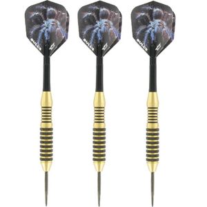 1x Set van 3 dartpijlen Tarantula Brass 24 grams