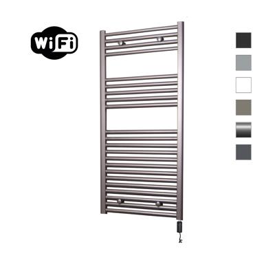 Elektrische Radiator Sanicare HWV Met Wifi 111,8x45 cm Inox Look 596W Met Thermostaat Zwart Rechtsonder Sanicare