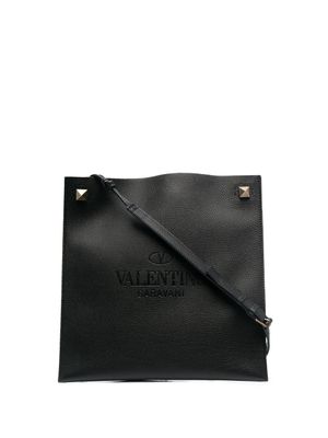 Valentino Garavani sacoche à logo embossé - Noir