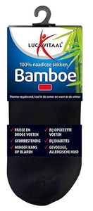 Lucovitaal Bamboe Enkelsokken Zwart 39-42